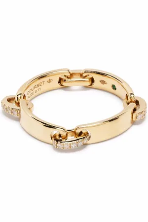 COURBET 18kt Gelbgoldring mit synthetischen Diamanten
