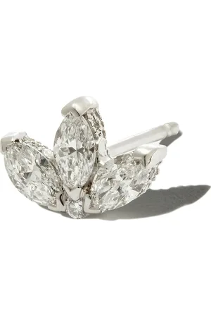 Maria Tash 18kt Engraved Lotus Weißgoldohrstecker