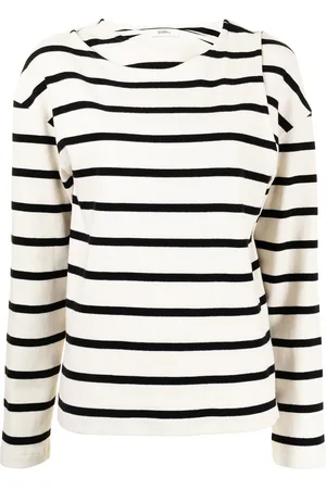 GOEN.J Gestreiftes Jersey-Oberteil