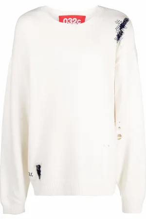 032c Strickpullover mit Logo-Stickerei