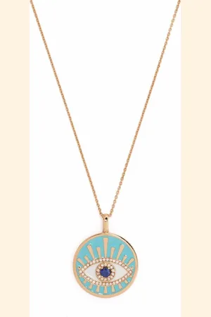 MONAN 18kt Evil Eye Rotgoldhalskette mit Diamanten