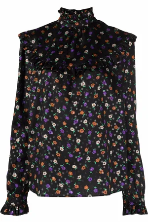Saint Laurent Bluse mit Blumen-Print