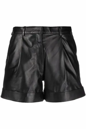 Manokhi Ledershorts mit hohem Bund