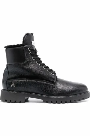 Philipp Plein Schnürstiefel mit Shearling-Futter