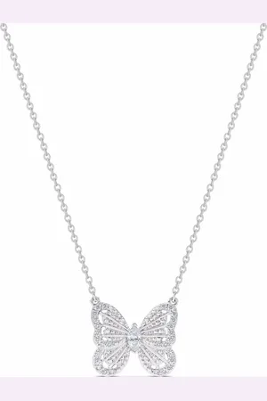 De Beers 18kt Portraits of Nature Butterfly Weißgoldhalskette mit Diamantenanhänger