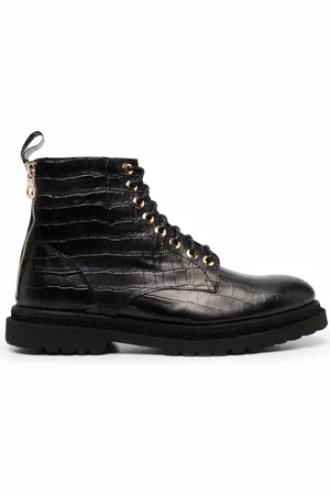 Giuliano Galiano Schnürstiefel mit Kroko-Optik