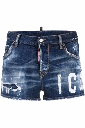 Dsquared2 Ausgeblichene Distressed-Jeansshorts