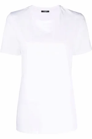 Balmain T-Shirt mit geflocktem Logo