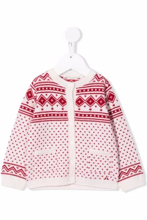 BONPOINT Cardigan mit Intarsienmuster