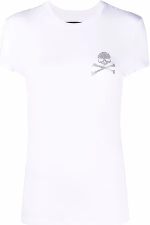 Philipp Plein T-Shirt mit Strass-Totenkopf