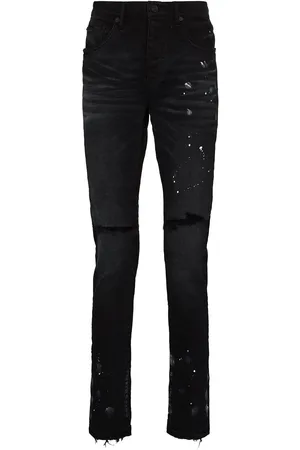 Purple Brand Skinny-Jeans mit Farbklecks-Print