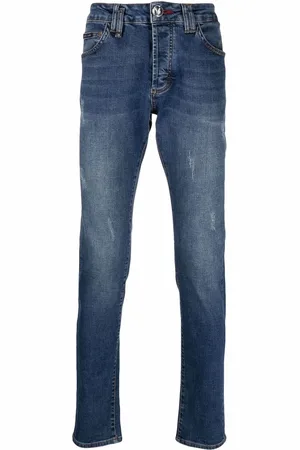 Philipp Plein Halbhohe Super-Straight-Jeans