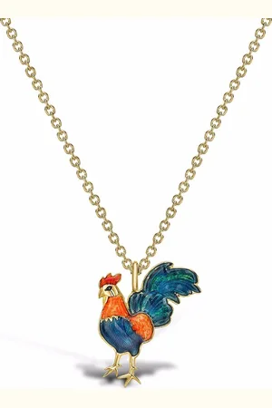 Pragnell 18kt Gelbgoldhalskette mit Hahnanhänger