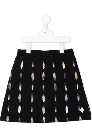 MARCELO BURLON A-Linien-Rock mit Feder-Print