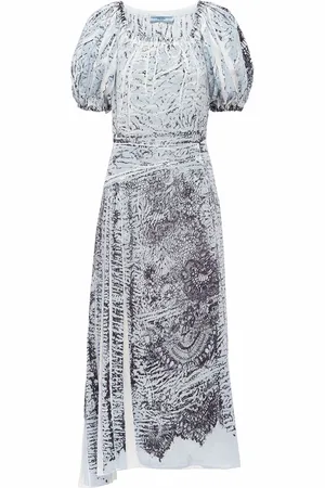 Prada Seidenmaxikleid mit Print