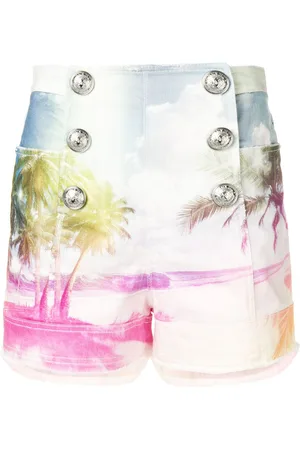 Balmain Jeansshorts mit Print