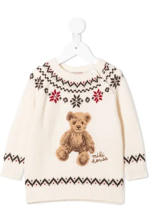 Miki House Intarsien-Pullover mit Teddy