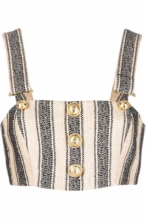 Balmain Gestreiftes Cropped-Top