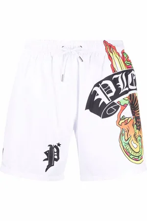 Philipp Plein Badeshorts mit Logo-Print