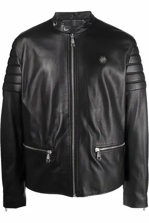 Philipp Plein Bikerjacke mit Dobermann-Print
