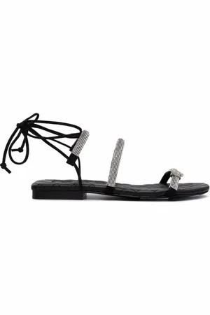 Philipp Plein Flache Sandalen mit Kristallen