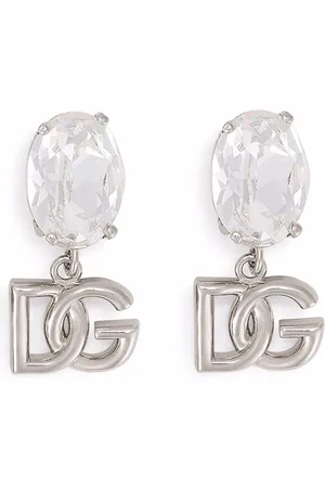 Dolce & Gabbana Kristallverzierte Ohrringe mit Logo