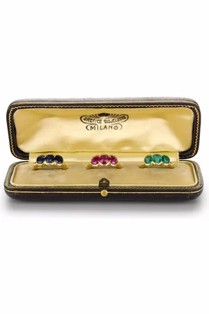 Pragnell Pre-owned 18kt Art Nouveau Gelbgoldring-Set mit Edelsteinen