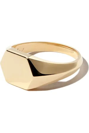 Lizzie Mandler 18kt Hex Knife Edge Gelbgold-Siegelring