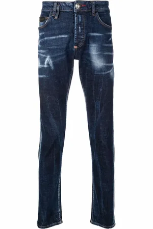 Philipp Plein Halbhohe Slim-Fit-Jeans