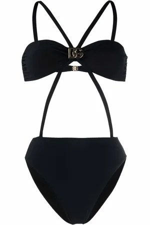 Dolce & Gabbana Badeanzug mit Logo-Schild