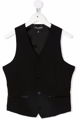 Emporio Armani Einreihige Weste mit Satinbesatz