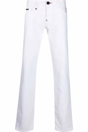 Philipp Plein Halbhohe Straight-Leg-Jeans