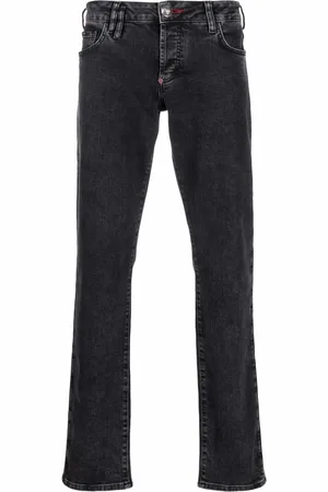 Philipp Plein Halbhohe Straight-Leg-Jeans