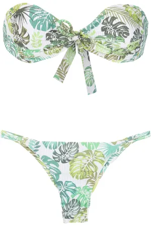AMIR SLAMA Bandeau-Bikini mit Print