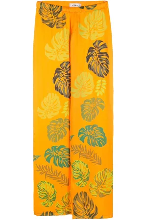 AMIR SLAMA Gerade Hose mit Palmblatt-Print