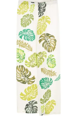 AMIR SLAMA Hose mit Palmblatt-Print