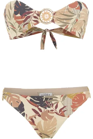 AMIR SLAMA Bikini mit Palmblatt-Print
