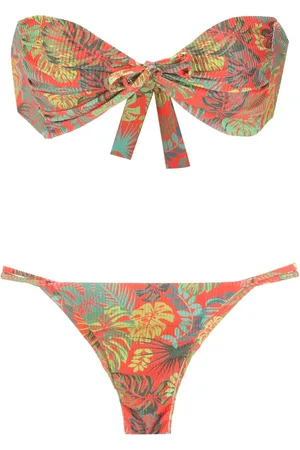 AMIR SLAMA Bandeau-Bikini mit Print