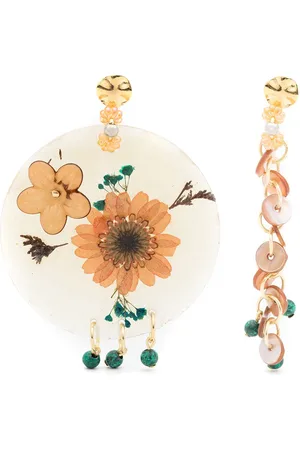 AMIR SLAMA Hängeohrringe mit Blumenapplikation