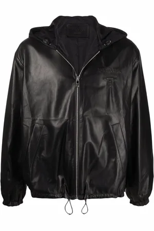 Prada Lederjacke mit Kapuze