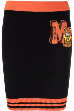 Moschino Gestrickter Rock mit College-Logo