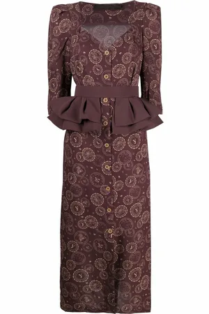 ULYANA SERGEENKO Gerüschtes Kleid mit Logo-Print