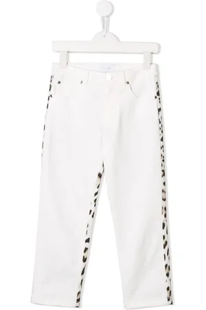 Roberto Cavalli Weiße Jeans mit Leoparden-Print