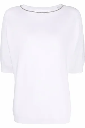 Fabiana Filippi T-Shirt mit Metallic-Borte