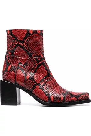Buttero Damen Stiefeletten - Stiefeletten mit Schlangenleder-Print