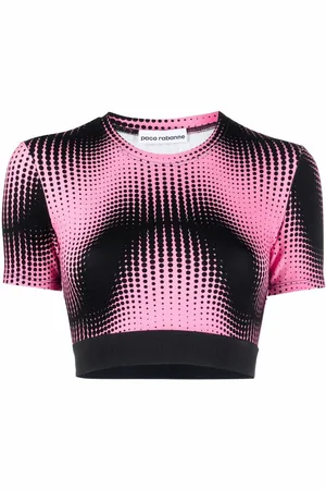 Paco rabanne Cropped-T-Shirt mit Print