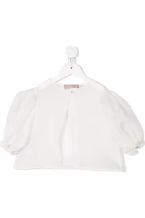 LA STUPENDERIA Cropped-Bluse mit Puffärmeln