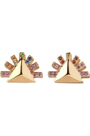HARWELL GODFREY 18kt Gelbgoldohrstecker mit Saphiren
