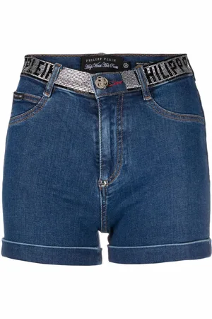 Philipp Plein Jeans-Shorts mit Logo-Verzierung