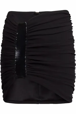 Balmain Geraffter Rock mit hohem Bund